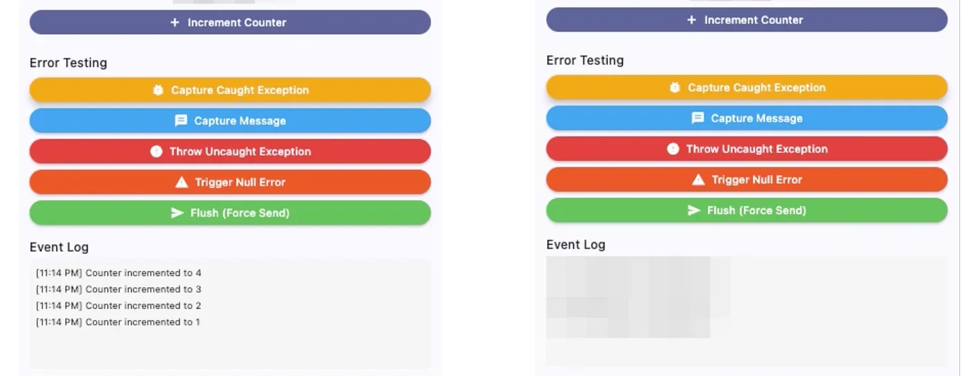 Flutter session replay screenshot