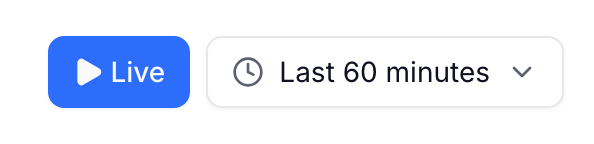 The Live button, active